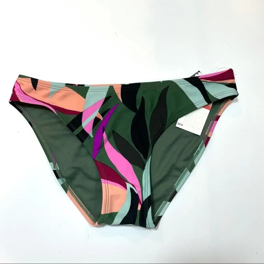Hula Honey olive floral hipster bikini swim bottom
